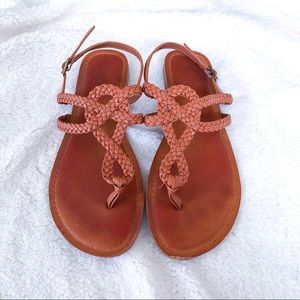 Universal Thread Cognac Strappy Braid Sandals 7.5